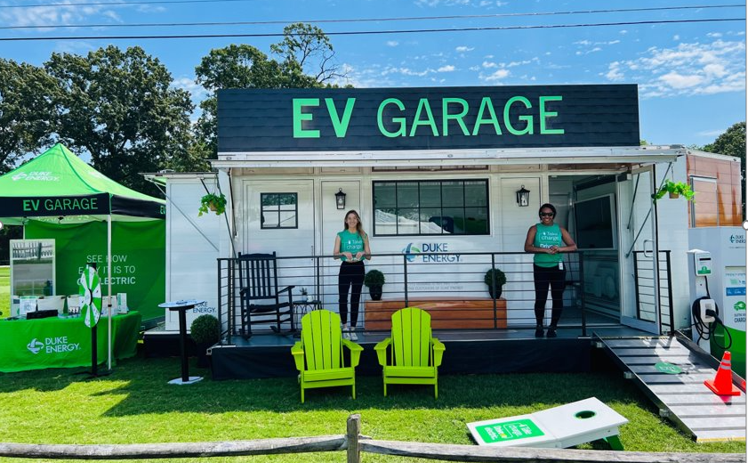 Photo of Duke Energy's EV garage mobile display