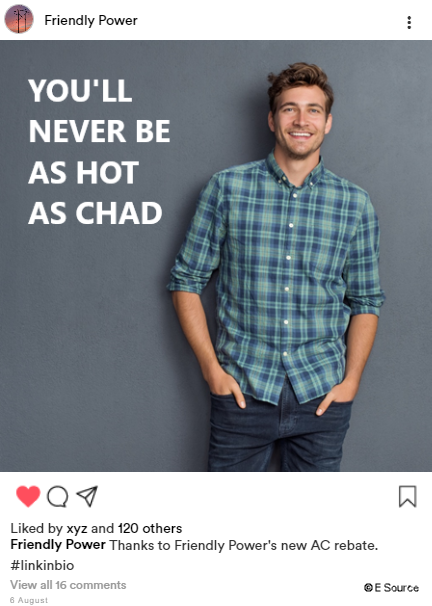 Meme for air-conditioning rebates Young man looking self-assured because he is saving money using air-conditioning rebates