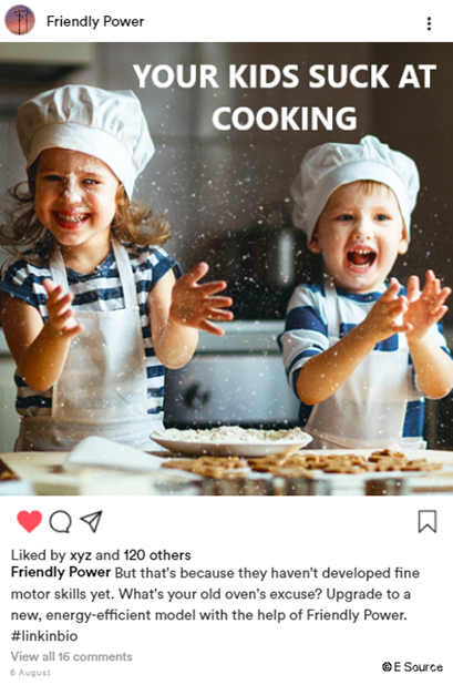 Meme for new household appliances Kids throwing flour in the air in the kitchen because they are not using new appliances