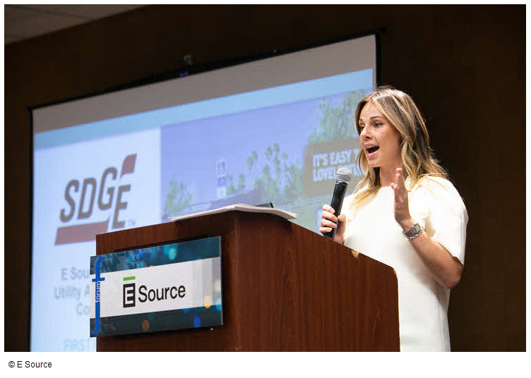 A representative from SDG&E speaking at the E&nbsp;Source Forum